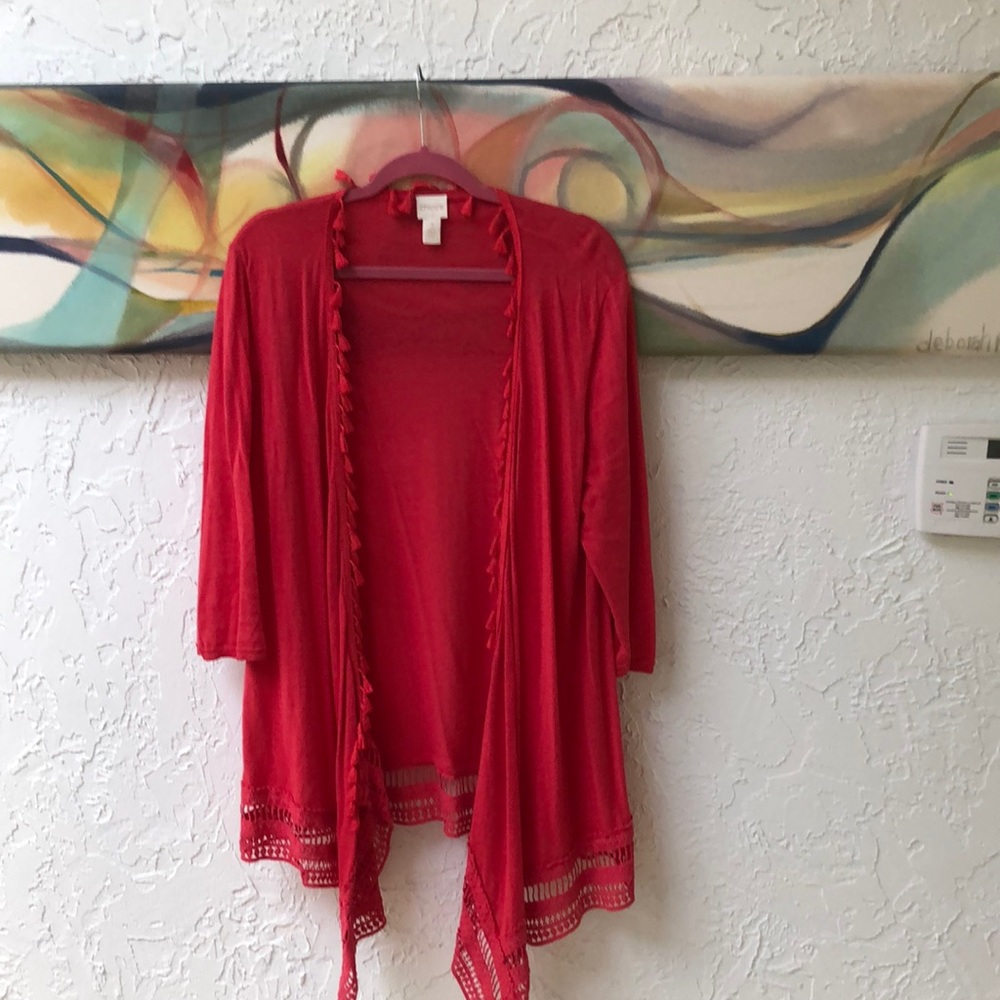 Chico’s Coral Cardigan/Topper